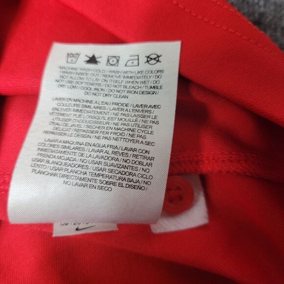 Nike Dri Fit NFL Kansas City Chiefs Mens Size S Polo Shirt Red Stripe Sleeve - Picture 11 of 11